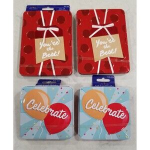 Gift card tins assorted designs new lot of 4